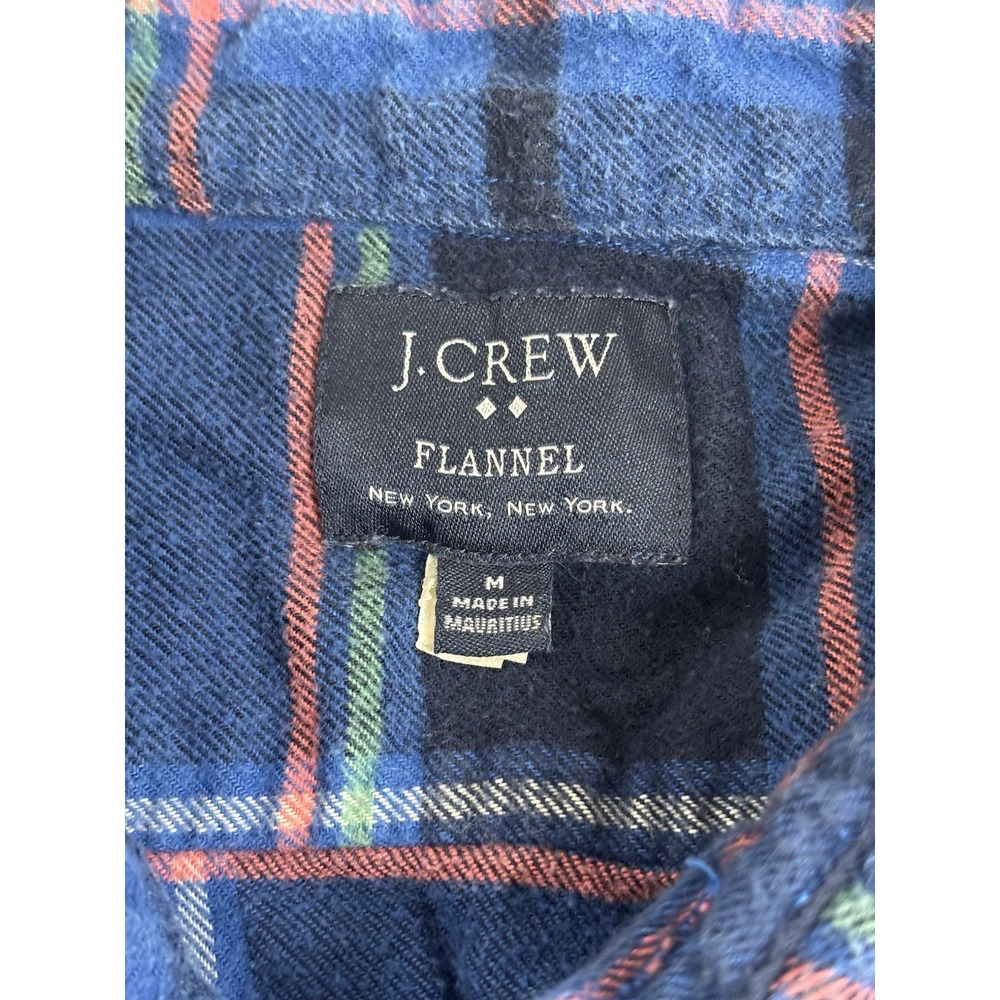 J.Crew Mens Regular Fit Blue Plaid Flannel Button Up Shirt M 92937 - Picture 5 of 10